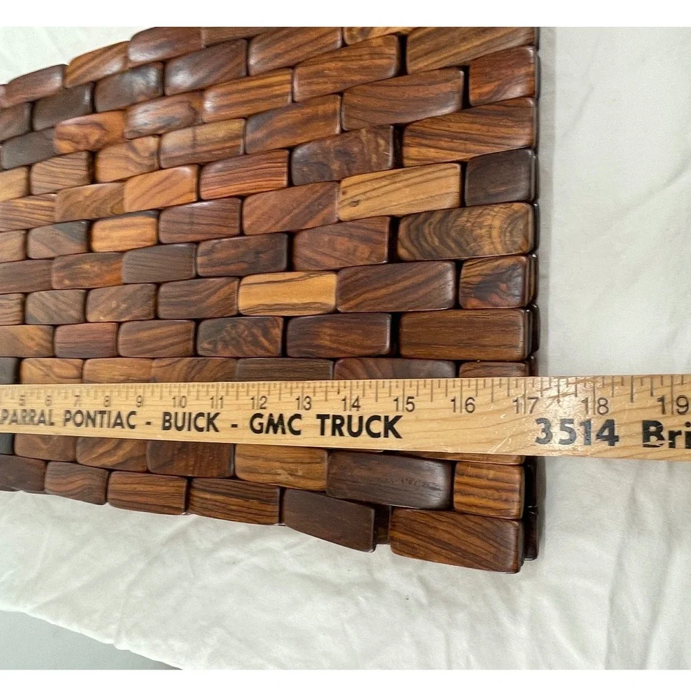 Costa Rica Rosewood Placemats 17.5x11 Wood Brick Brown Flexible Rustic Set of 4